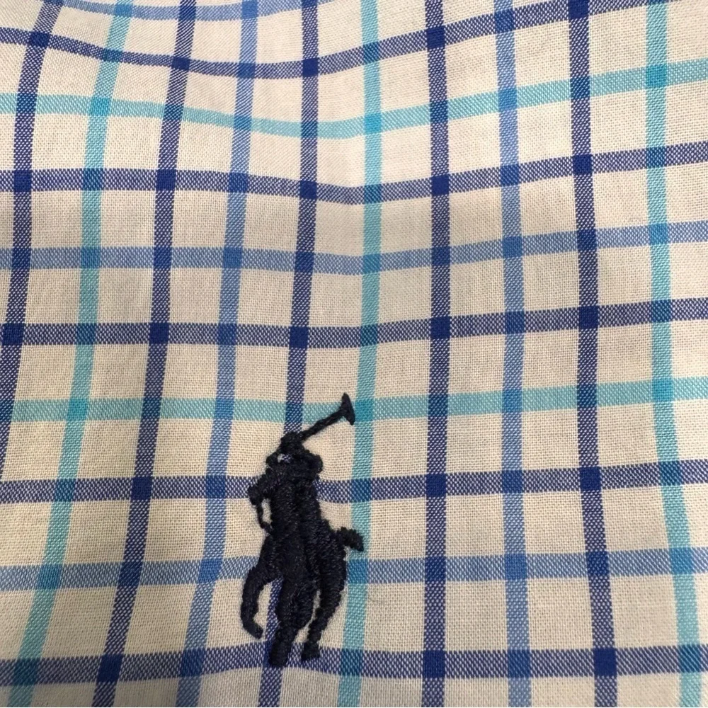 Ralph Lauren LOT Of 2 Boys Button Down Shirts. 1-checkered 1-plaid Blue Size 6